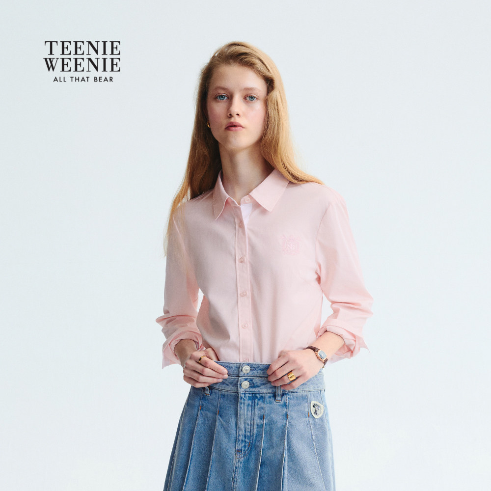 TeenieWeenie小熊女装衬衫2025年秋季新款宽松舒适设