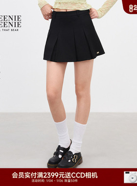 TEENIEWEENIE bearnova2025秋季新款女装轻薄舒适蝴蝶结标百褶裙