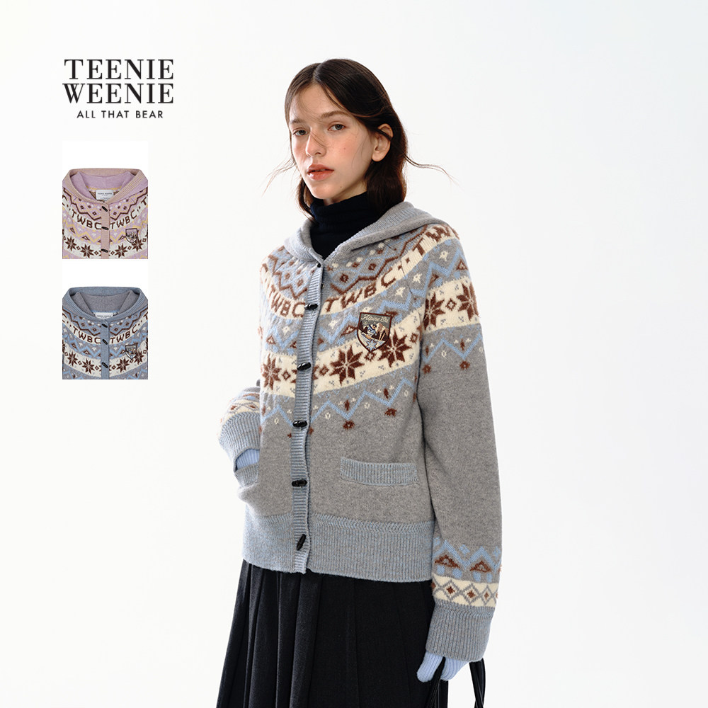 TeenieWeenie小熊女装毛针织衫2025年冬季新款费尔岛