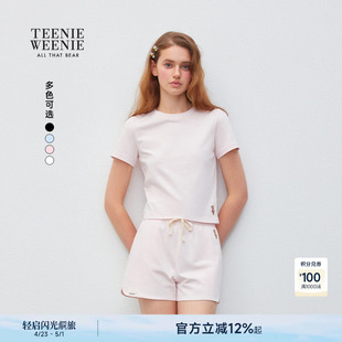 TEENIEWEENIE bearnova小熊女装春夏时尚简约大方青春活力刺绣T恤