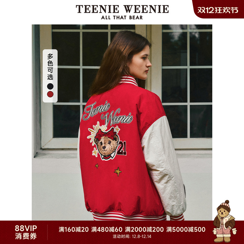 棉服圣诞红色棉服女teenieweenie