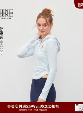 TEENIEWEENIE bearnova【精梳棉】2025年秋季新款连帽长袖针织T恤