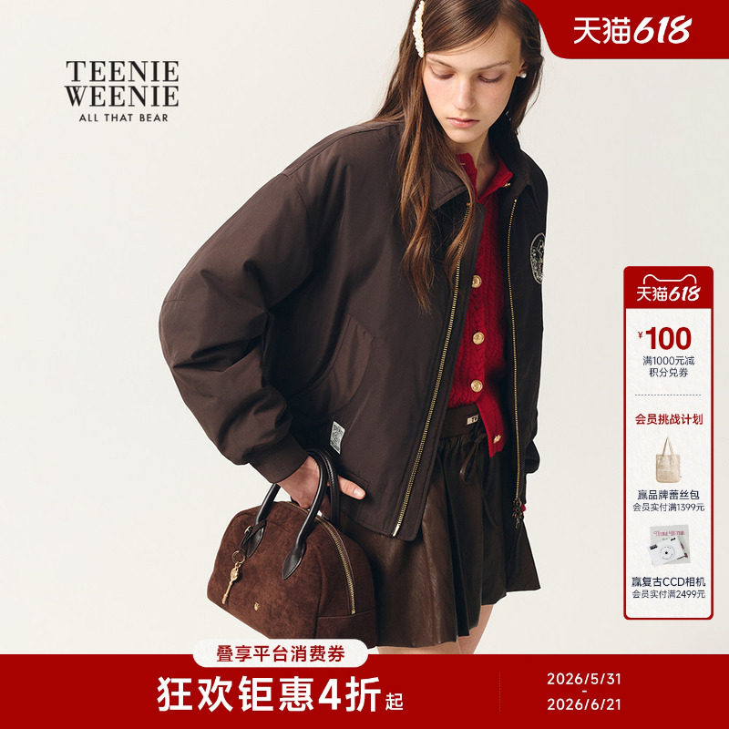 TeenieWeenie小熊女装棉服26春夏款休闲复古时髦舒适宽松刺绣外套