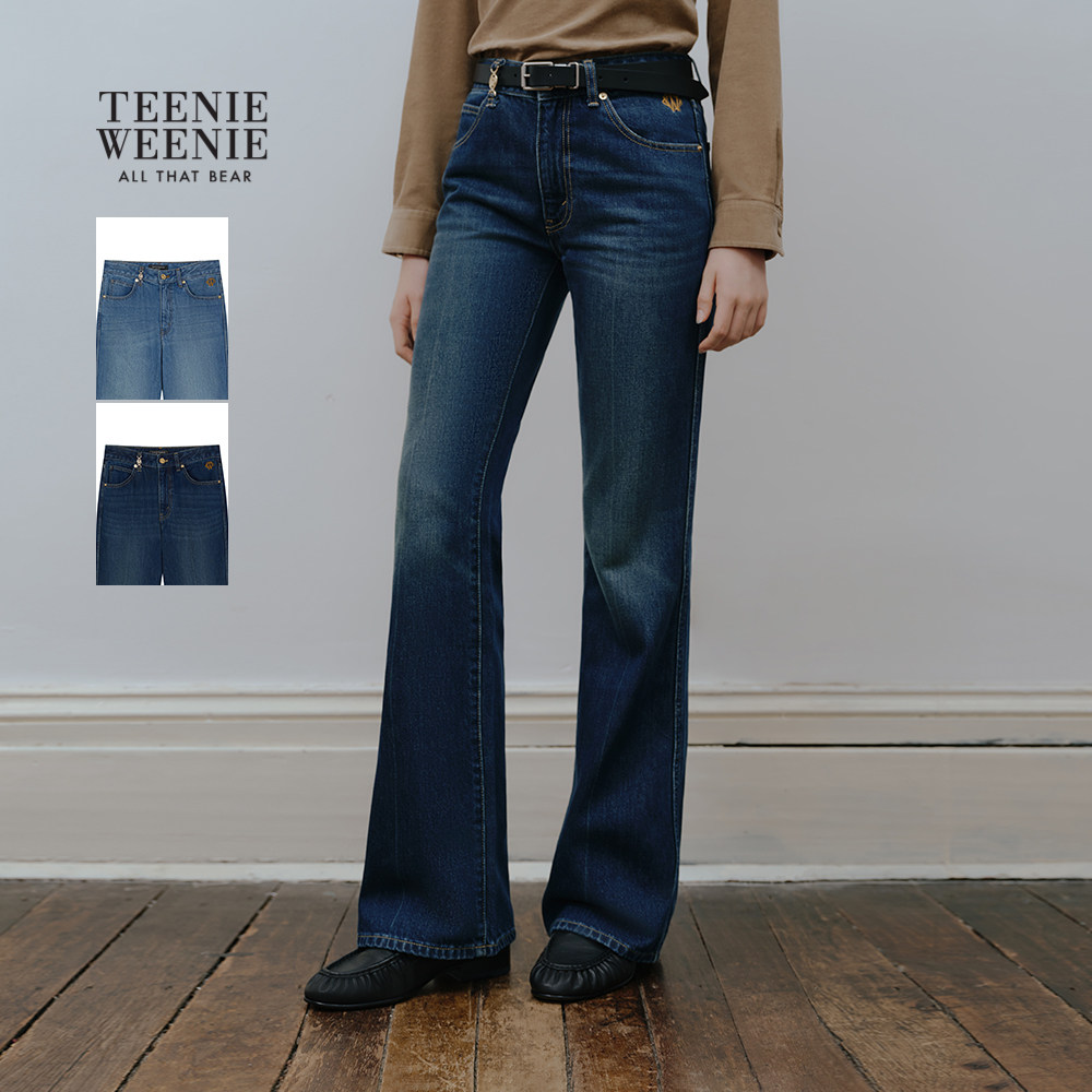 TeenieWeenie小熊女装牛仔裤冬季简约休闲舒适通勤复古微