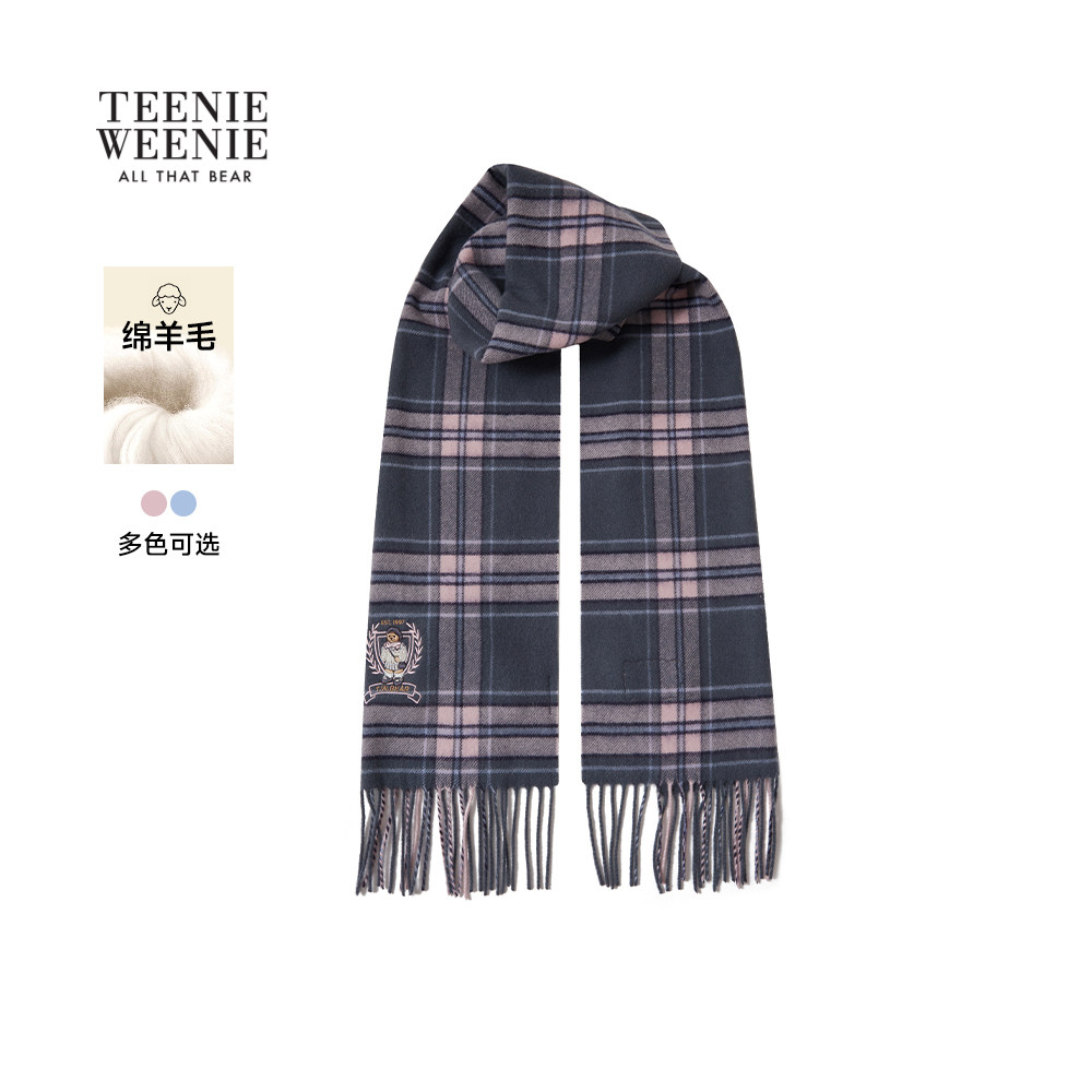 TeenieWeenie小熊女装25秋季新款典雅格纹趣味刺绣绵羊