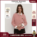 TeenieWeenie小熊女装 软外套 毛衣秋舒适学院风绵羊毛绞花针织开衫