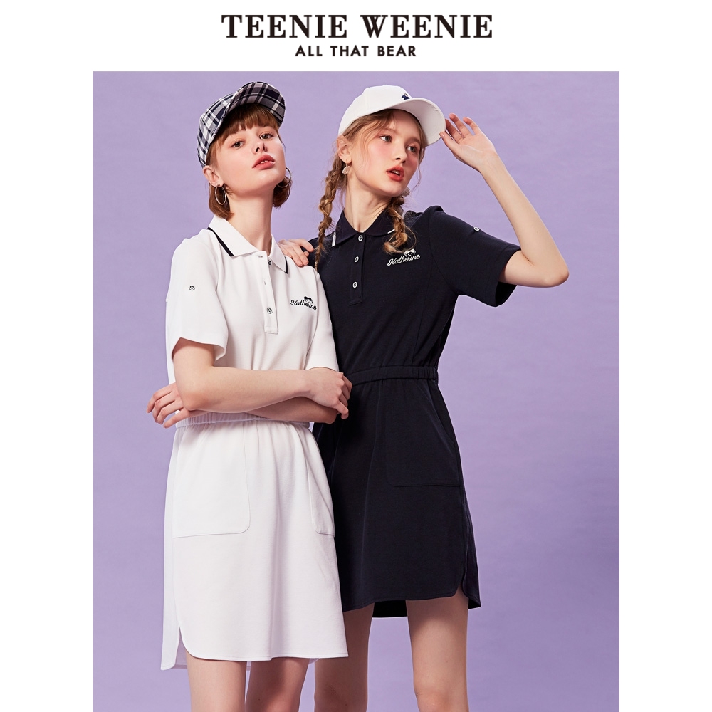 TeenieWeenie小熊POLO连衣裙女收腰裙子气质女神范