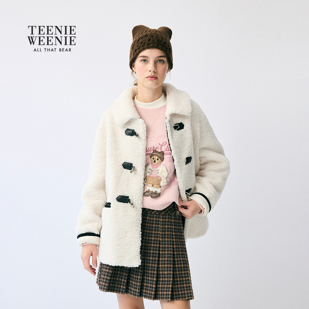 TeenieWeenie小熊女装外套2025秋季新款简约舒适皮革