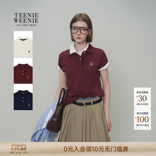 小熊女装时尚休闲短袖T恤POLO衫