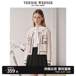 开衫 TeenieWeenie小熊年会小香风毛针织衫 白色毛衣外套女休闲