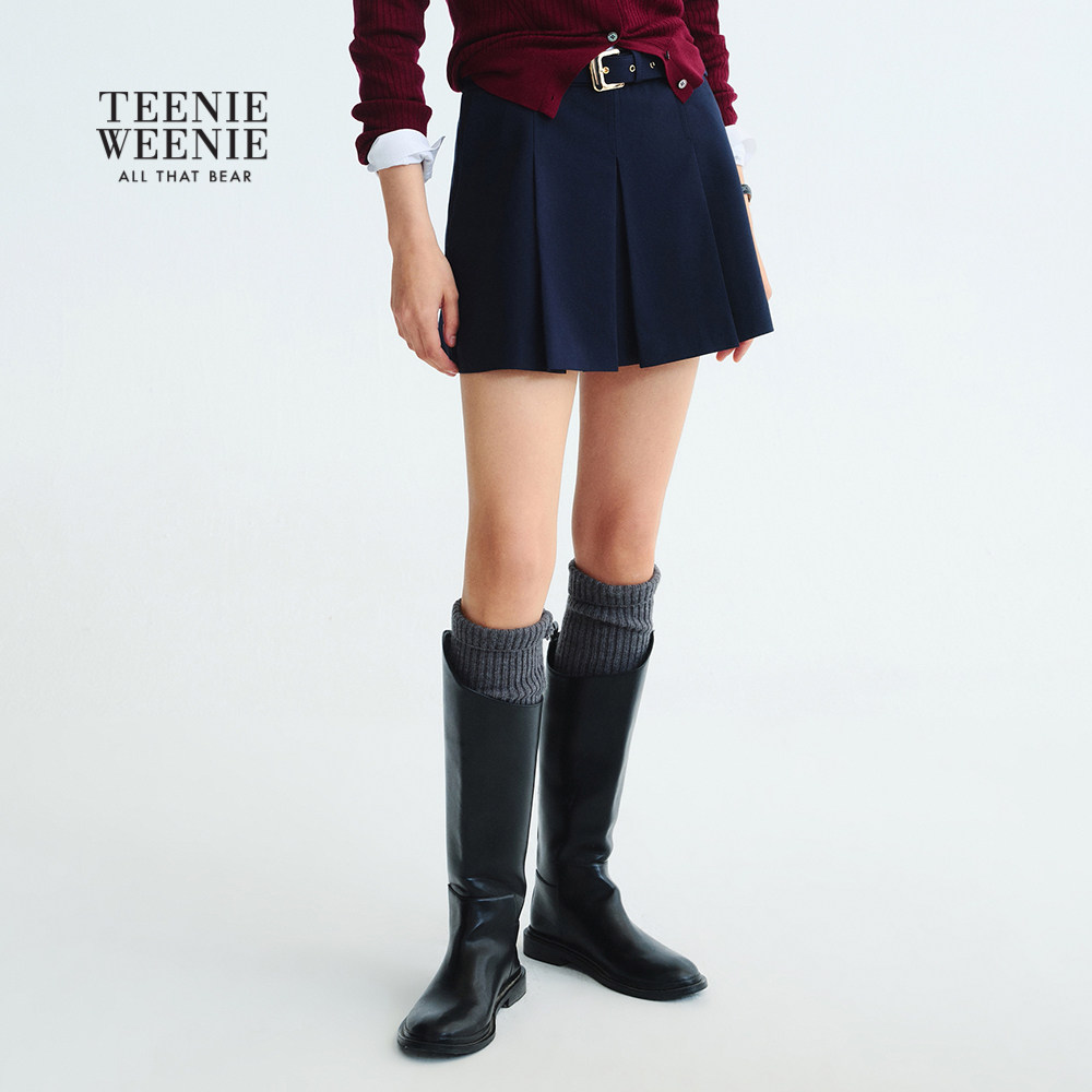 TeenieWeenie小熊女装半身裙2025年秋季新款学院风时