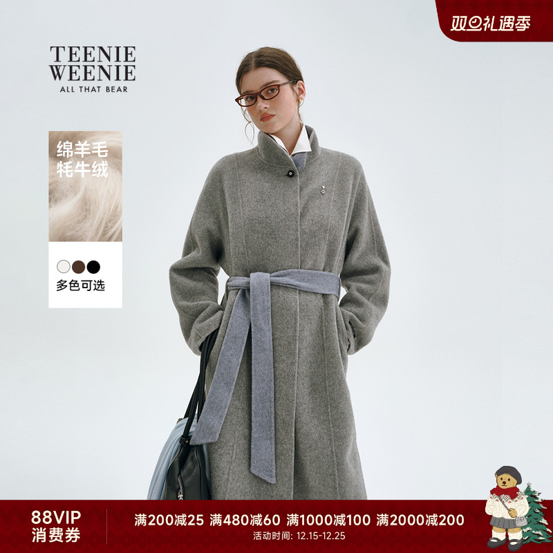 TeenieWeenie松弛浴袍款毛呢外套