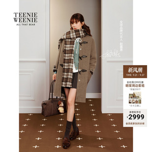 【赵露思同款】TeenieWeenie小熊毛呢大衣女绵羊毛山羊绒26冬外套