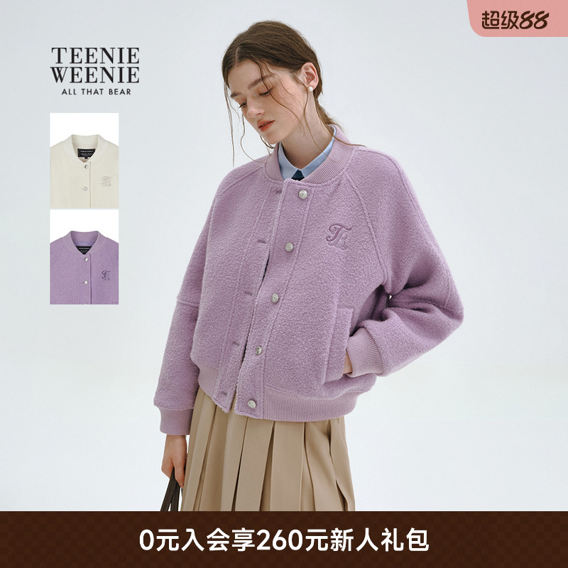 TeenieWeenie休闲棒球款毛呢大衣