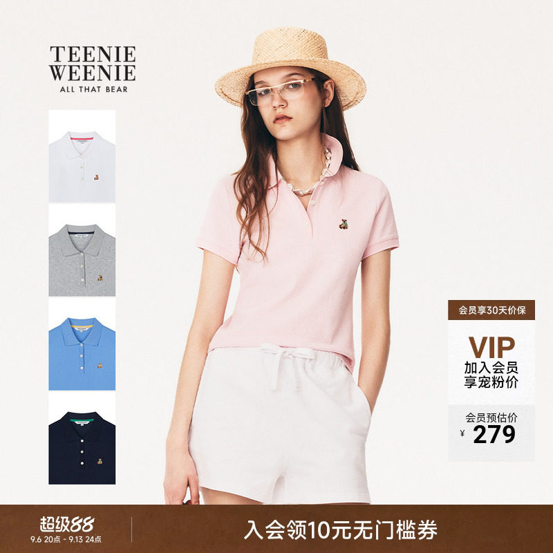 小熊女装复古学院风T恤POLO衫图片