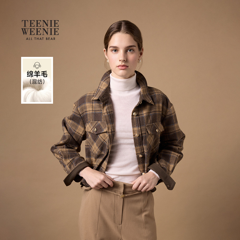 TeenieWeenie小熊衬衫女2025年冬季新款复古时尚日常