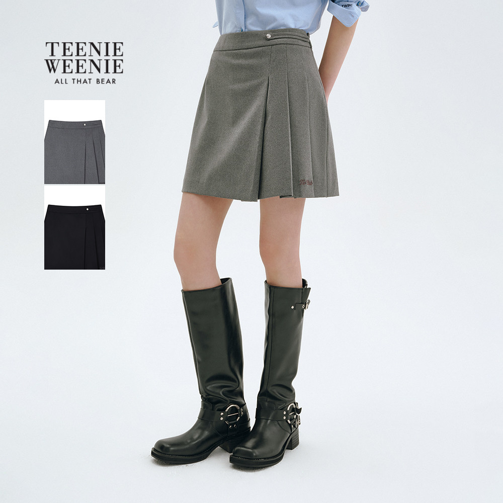 Teenie Weenie小熊女装半身裙2025冬季新款舒适气质优雅A字迷你裙