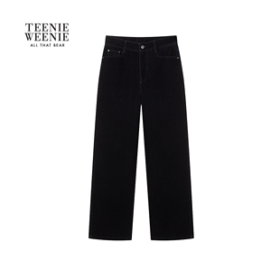 【T.W.R.C】TeenieWeenie小熊女装简约休闲植绒牛仔裤直筒裤twrc