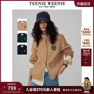 TeenieWeenie小熊秋季 时髦高智感气质外套女士 学院风毛衣针织开衫