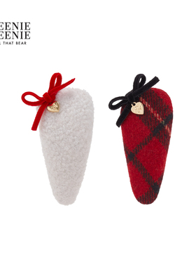 TEENIEWEENIE bearnova26年春季新年感丝绒蝴蝶结组合装爱心发夹