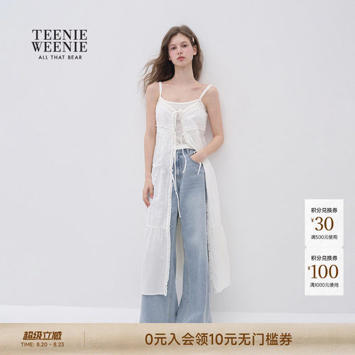 TEENIEWEENIE bearnova小熊女装2026年夏新款气质优雅吊带连衣裙