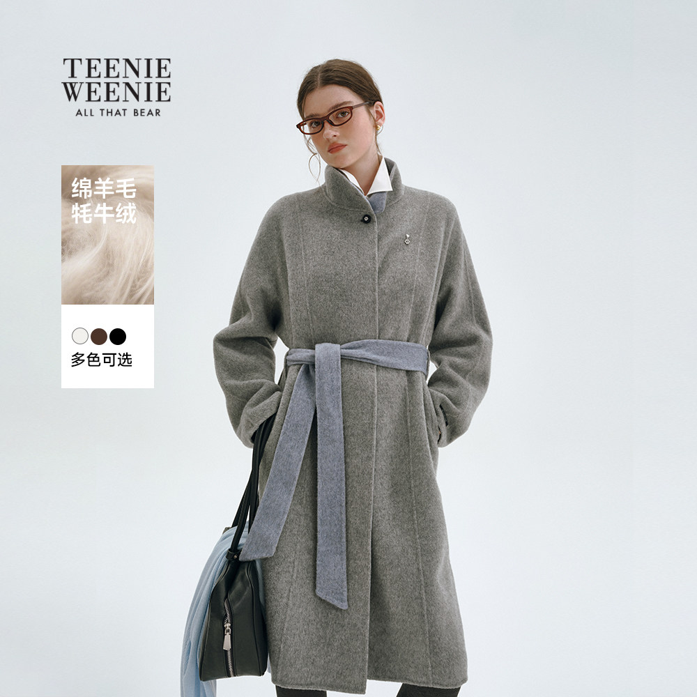 【轻绒智型通勤大衣】TeenieWeenie小熊女装秋冬季松弛感毛呢外套