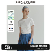 天茶抑菌 黑色上衣白色短袖 TeenieWeenie小熊女装 夏季 T恤 新款