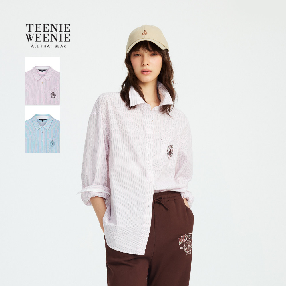 【赵露思同款】TeenieWeenie小熊女装衬衫2025秋季新