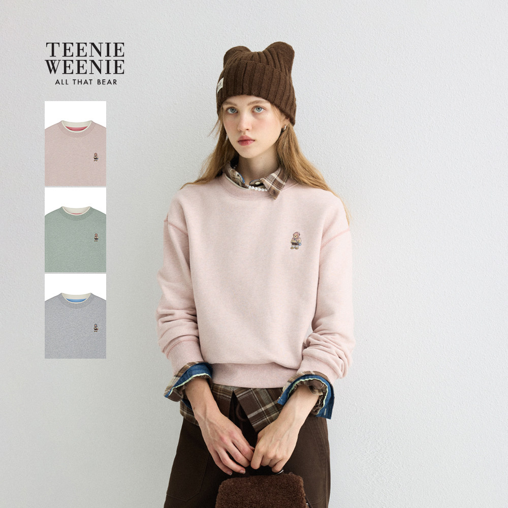 TeenieWeenie小熊女装卫衣春季季领口假两件拼接圆领套头内搭上衣,女装/女士精品,卫衣/绒衫,淘宝优惠券,粉丝福利购,淘宝优惠卷