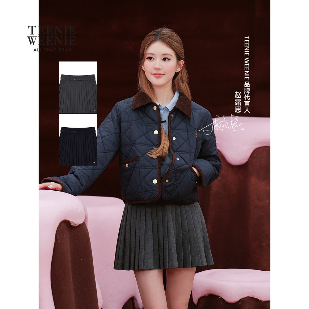 【赵露思同款】TeenieWeenie小熊女半身裙25冬学院风A