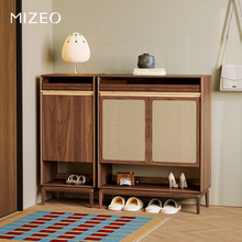 MIZEO米卓/北美黑胡桃木鞋柜家用鞋架玄关收纳柜储物边柜鞋柜