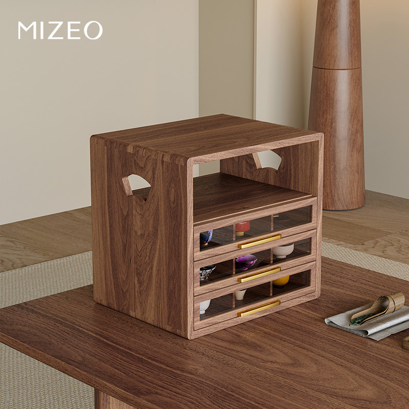 米卓/黑胡桃木组合模块宋式美学茶具杯架茶室收纳禅意储物格斗柜,住宅家具,斗柜,淘宝优惠券,粉丝福利购,淘宝优惠卷