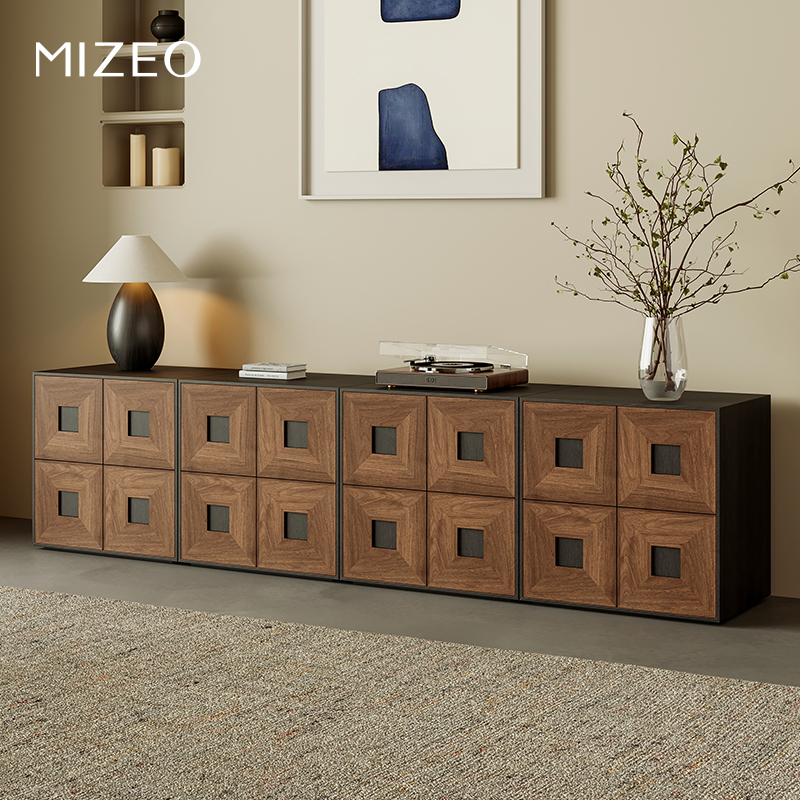 MIZEO 米卓/北美黑胡桃木中古组合餐边柜客厅卧室电视斗柜卡门柜