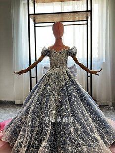 儿童演出服礼服钢琴独奏走秀主持女童出租定制