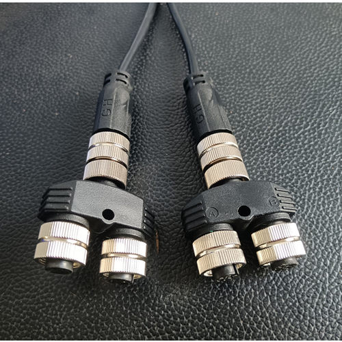 现货M12 4pin A-Code 成型式Y型头 公头分接-母头+母头防水连接器