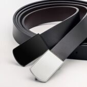 细窄平滑扣皮带2.8青年男简约ins裤 带百搭休闲腰带板扣真皮女潮流