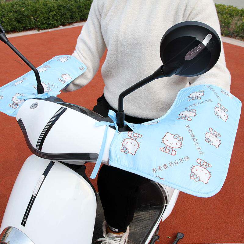 夏季电动车防晒手套加大防水电瓶车把套挡风防紫外线女电车摩托车