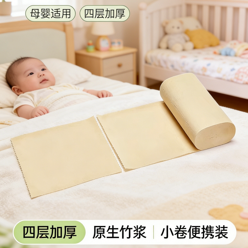 纸竹浆本色卫生纸卷批发清仓实惠