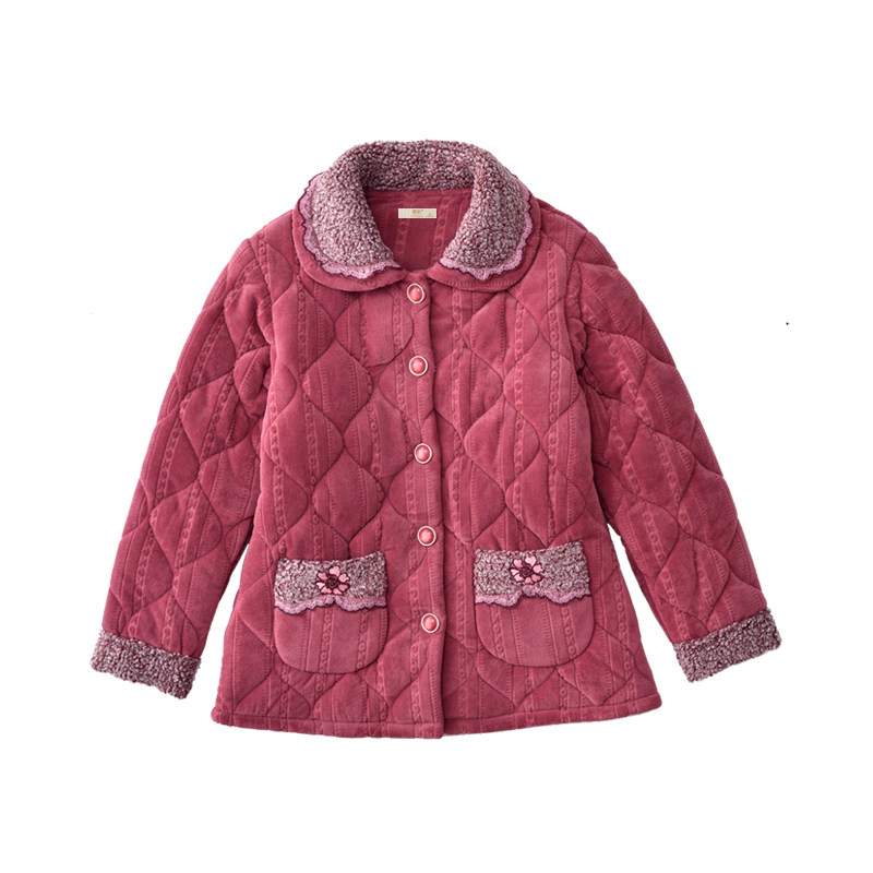 睡衣女秋冬季珊瑚绒加厚加绒三层夹棉袄保暖单件上衣法兰绒家居服,女士内衣/男士内衣/家居服,睡衣上装,淘宝优惠券,粉丝福利购,淘宝优惠卷