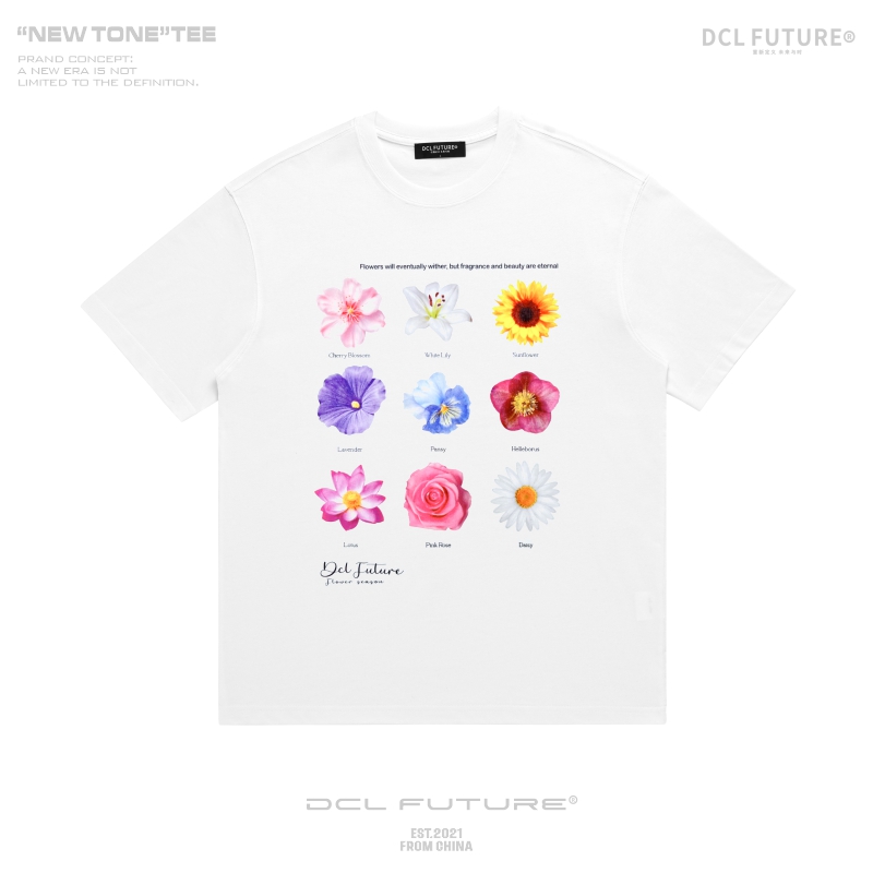 2-300斤大码胖MM纯棉立体花朵短袖夏季2024新款洋气显瘦百搭T恤潮