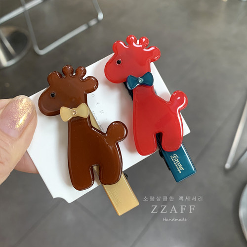 小鹿favour亚克力鸭嘴夹韩版