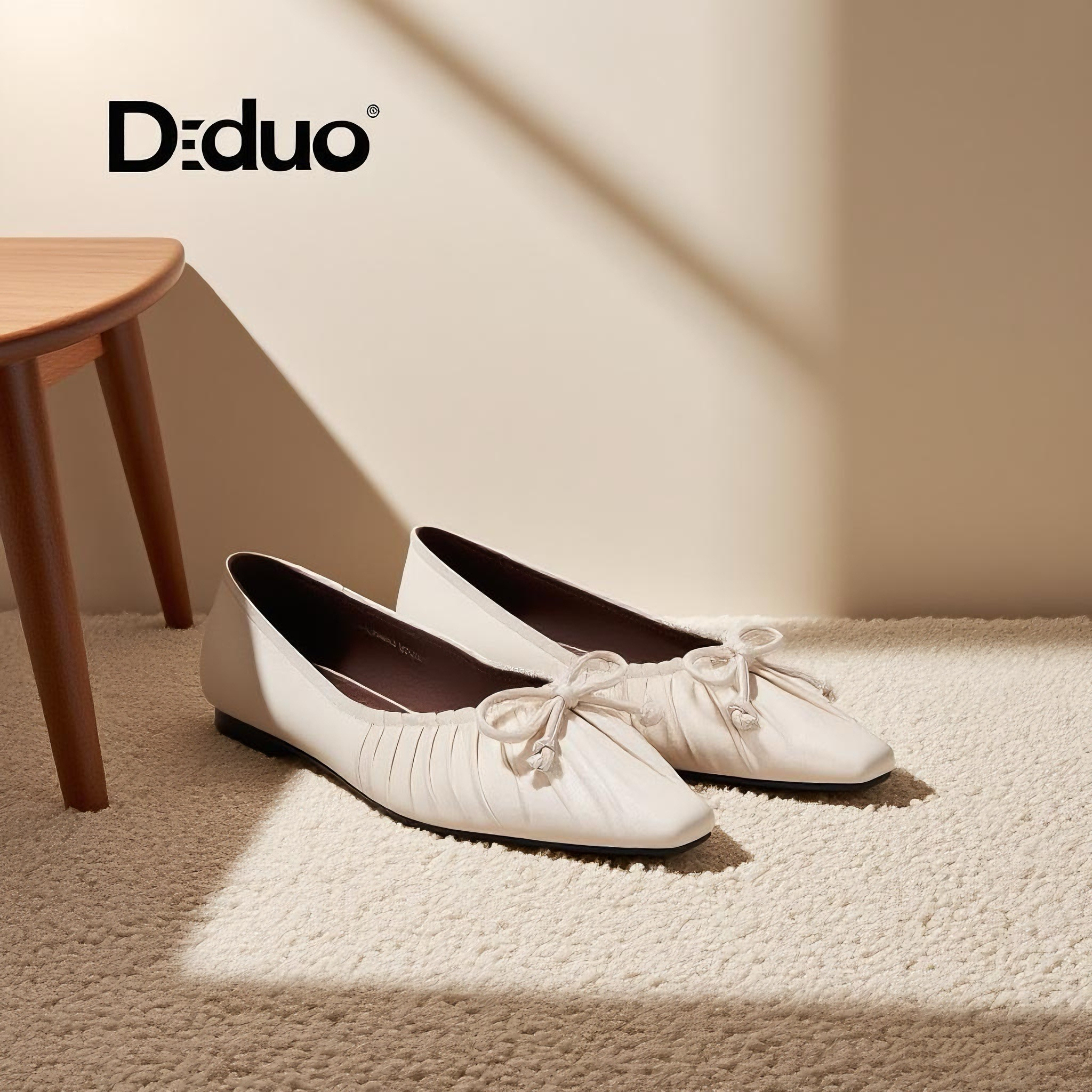 【新品】Diduo/迪朵 2025春季新款女百搭休闲女鞋浅口单鞋蝴蝶结