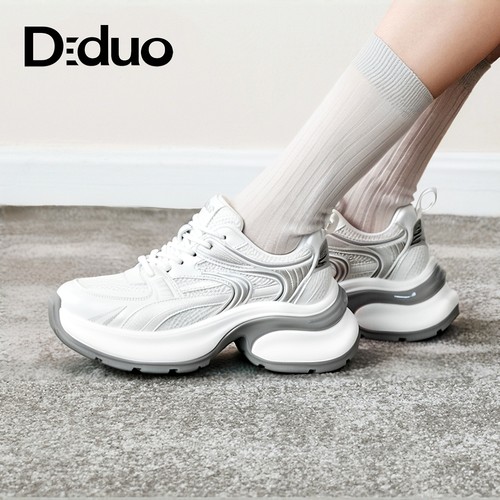 【新品】Diduo/迪朵2025新款厚底老爹鞋女百搭休闲运动鞋女鞋增高