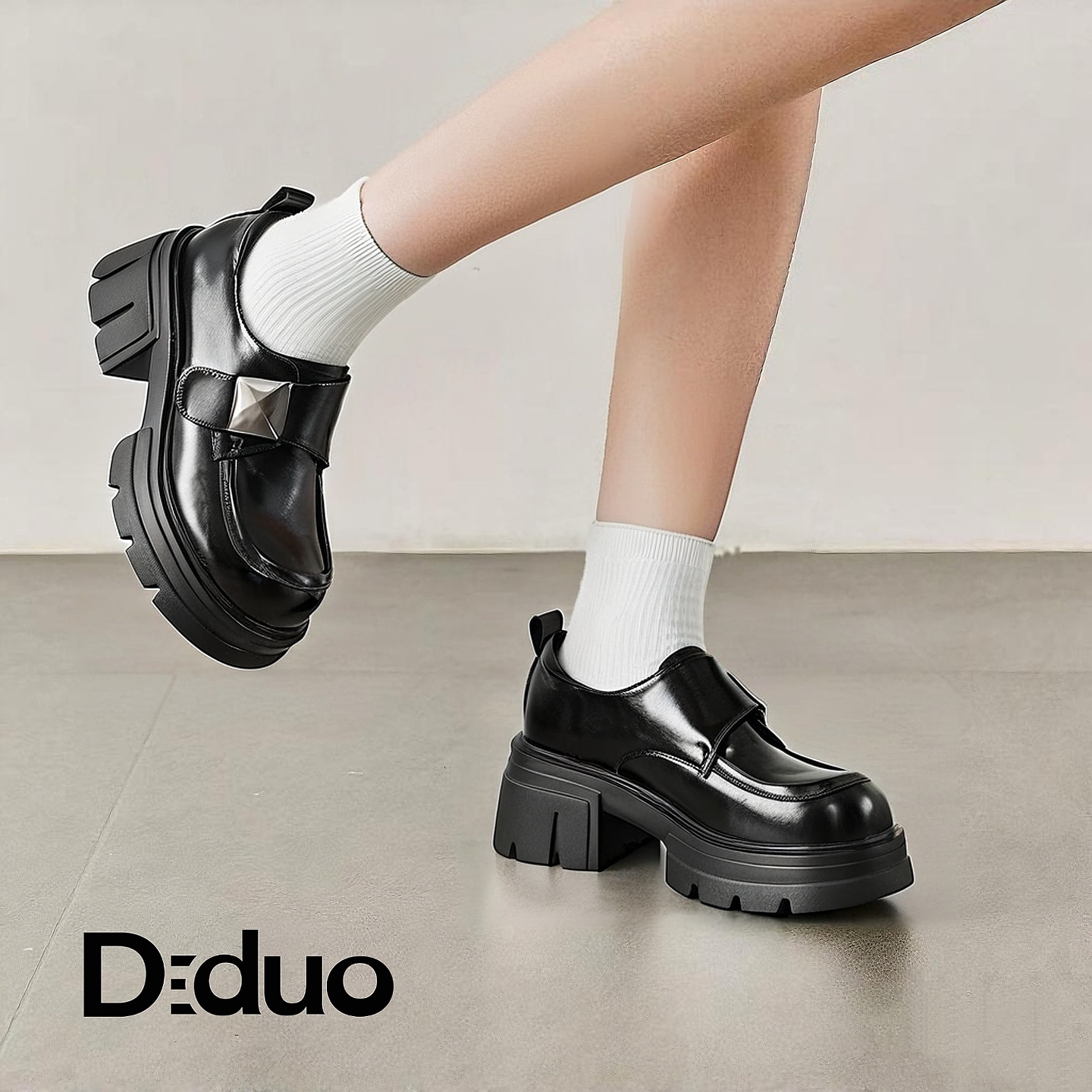 【新品】Diduo/迪朵夏季新款2025乐福鞋女百搭休闲女鞋小皮鞋真皮