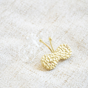 自制 perhonen蝴蝶 日本手工黄铜蝴蝶胸针手工敲打凹痕面胸针mina