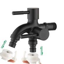 外贸不锈钢边开单冷快开双用多功能双控洗衣机水龙头一进二出角阀