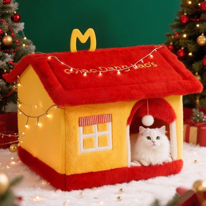 猫窝冬季新型保暖封闭式可拆洗四季通用猫窝狗窝猫床猫屋幼猫狗窝