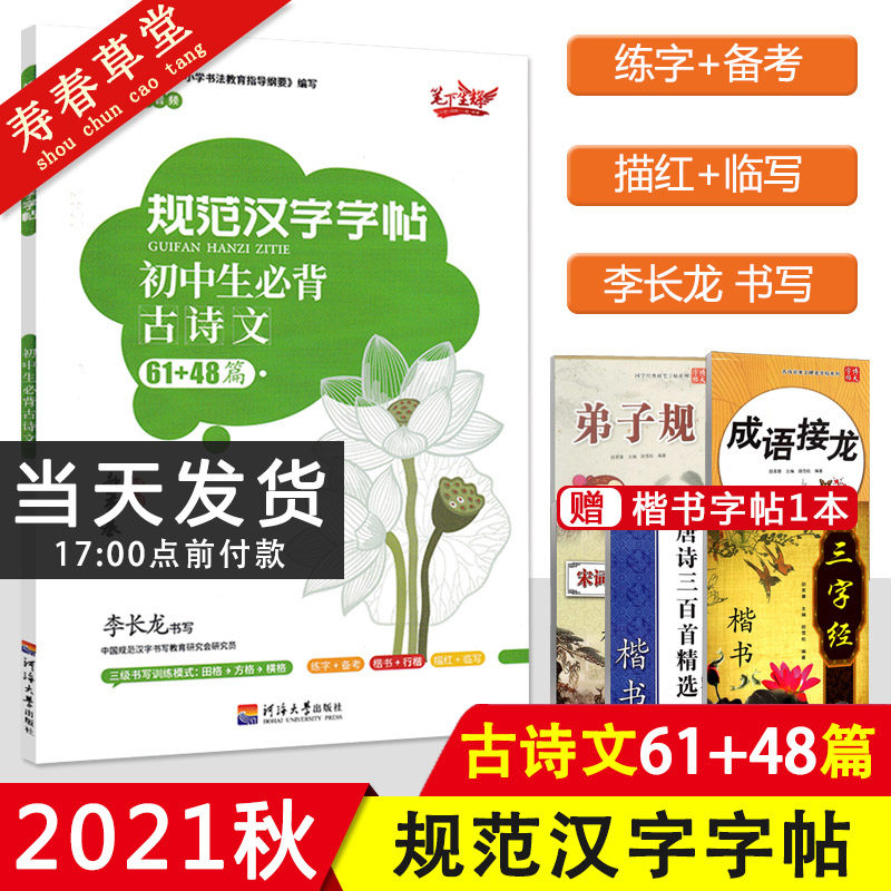 初中七八九年级语文同步人教版李长龙临摹钢笔字帖 初三中考练习字帖