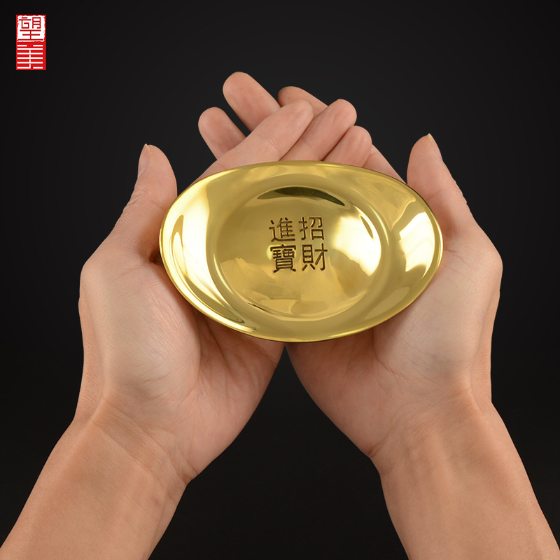 黄铜实心元宝摆件工艺品