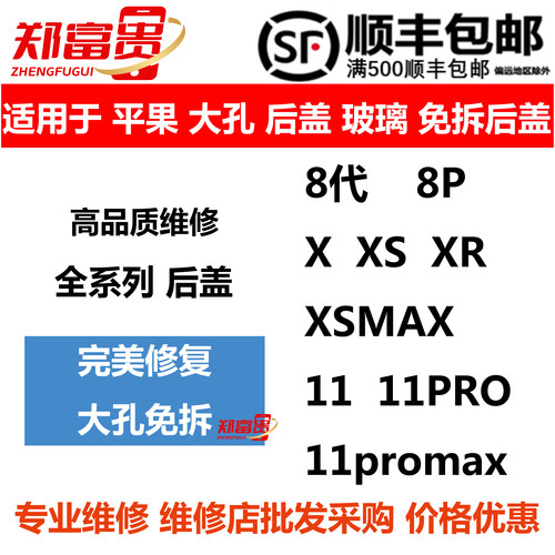 大孔后盖玻璃XSMAX免拆后盖